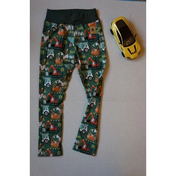 Legi nadrág leggings fazon, zöld-munkagépek