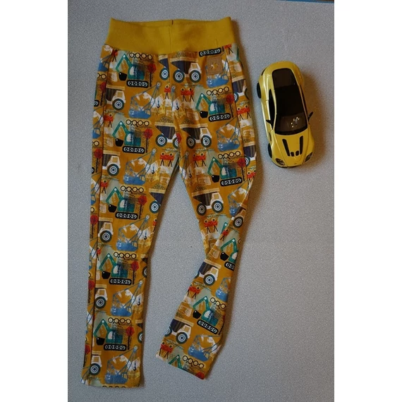 Legi nadrág leggings fazon, sárga-munkagépek