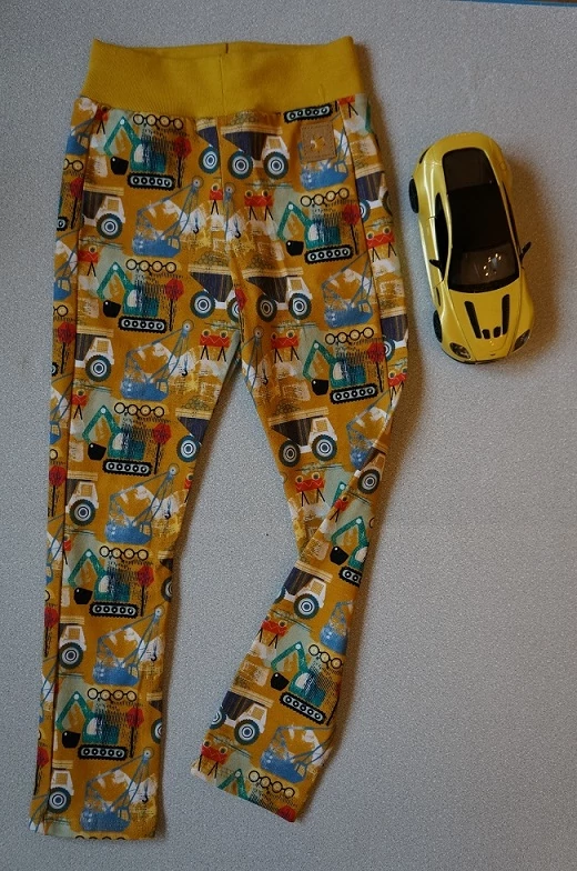 Legi nadrág leggings fazon, sárga-munkagépek